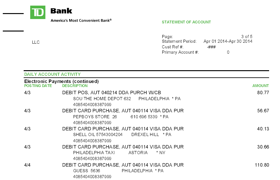 make a fake td bank statement